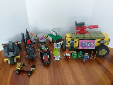 Lego TMNT Shellraiser Street Chase 79104 95% Complete With Extra Vehicles No Box