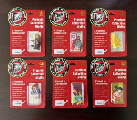 6 Citizen Brick Custom Lego Minifigures Brand New