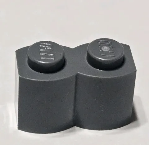 LEGO Parts - Dark Bluish Gray Brick 1 x 2 with Log Profile - No 30136
