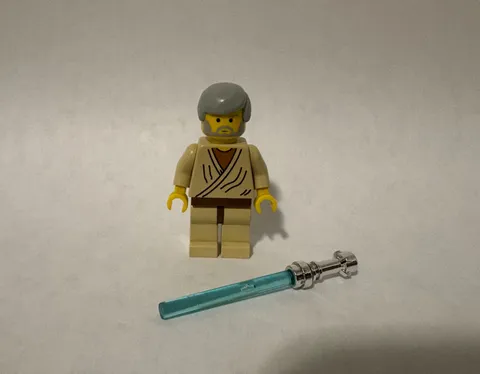 LEGO Obi-Wan Kenobi Minifigure sw0023 7110 Landspeeder Chrome Lightsaber - NEW
