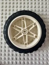 LEGO Wheel 61.6mm D. x 13.6mm Motorcycle, with Black Tire 81.6 x 15 - 2903c01