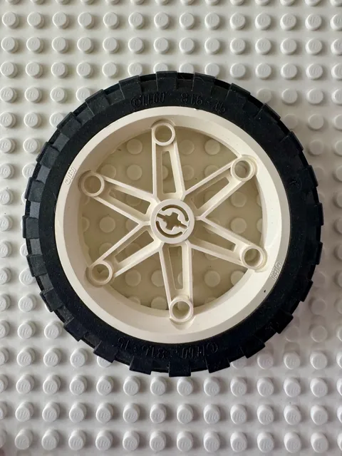 LEGO Wheel 61.6mm D. x 13.6mm Motorcycle, with Black Tire 81.6 x 15 - 2903c01