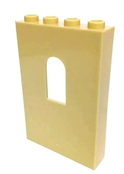 Lego 1 New Tan Panel 1 x 4 x 5 Wall with Window Castle Pieces