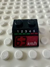 LEGO Slope 45 2 x 2 with White Numbers, Green and Red Lights '63 km/h' 3039pb020