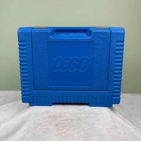 Vintage 1984 LEGO Blue Plastic Storage Carrying Case Box 10.5x12.5 Made in USA