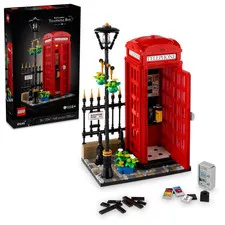 LEGO Ideas Red London Telephone Booth and Cell Phone Holder Build and Display