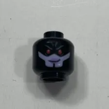 LEGO Minifig Head Female Red Eyes Lavender Lower Face Smiling Scowling Part