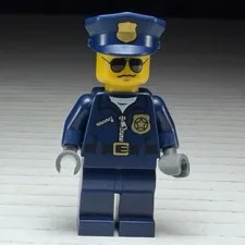 LEGO Police Officer sunglasses Town minifigure blue outfit 60042