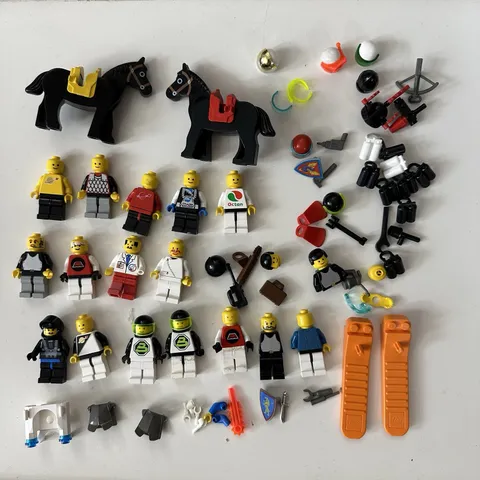 Vintage Lego Space Knights Lot Blacktron Minifigures Horses Classic Parts Figs