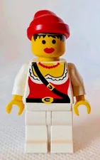 Lego pi058 Pirate Female w/ White Legs & Red Bandana - Minifigure