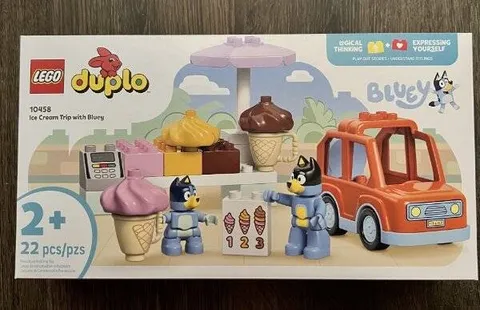 LEGO DUPLO 10458 ICE CREAM TRIP WITH BLUEY 22 PIECES TODDLER TOY FOR KIDS
