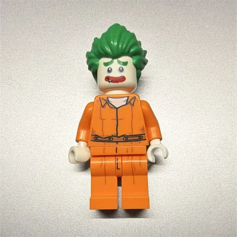 LEGO The Joker Arkham Inmate Minifigure Orange Jumpsuit Green Hair