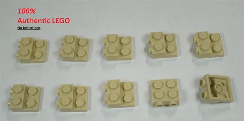 LEGO NEW 2x2x0.7 Tan Plate 2 Studs on Side (10x) 6469454 Brick 99206