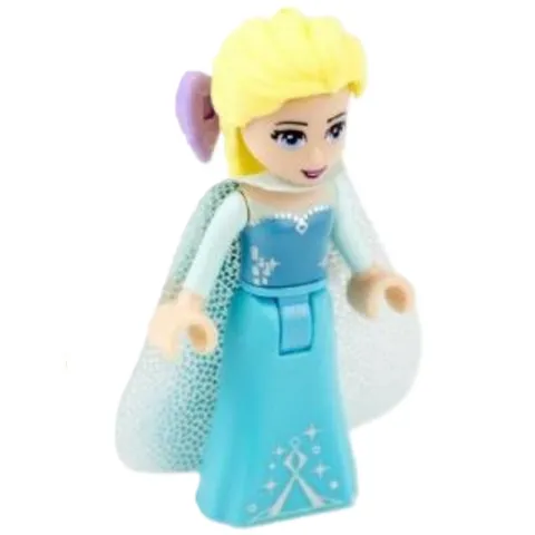used LEGO Disney Frozen Princess Mini-Doll - Elsa with aqua cape, hair bow
