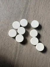 LEGO 98138 White Tile, Round 1 x 1 - 9 Pieces