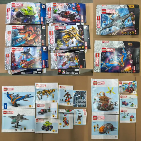 Lot of 8 LEGO Marvel EMPTY BOX with manuals, 76248, 76288, 76289, 76290, 76309,