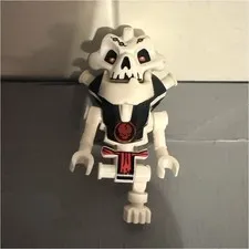 LEGO Skeleton Costume Minifigure White & Black with Red Detail Plastic