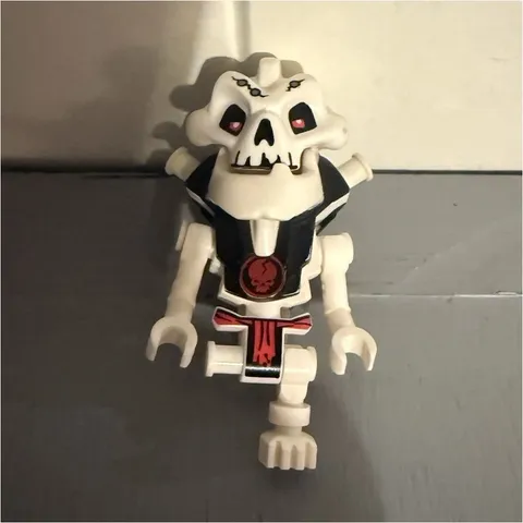 LEGO Skeleton Costume Minifigure White & Black with Red Detail Plastic