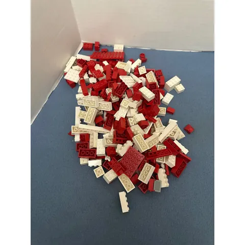 LEGO Bulk Bricks 1lb Mixed Lot Red and White Building Pieces Plates Parts