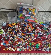 LEGO Bulk Bricks and Many Small Replacement Pieces Plus 7 Manuals 