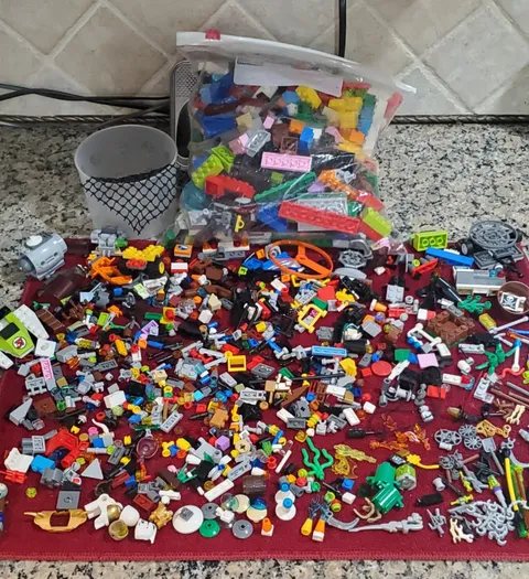 LEGO Bulk Bricks and Many Small Replacement Pieces Plus 7 Manuals 