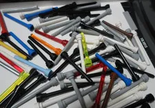 LEGO BULK LOT OF 80 ANTENNA BAR 1X4 #3957 BLACK GRAY WHITE BLUE