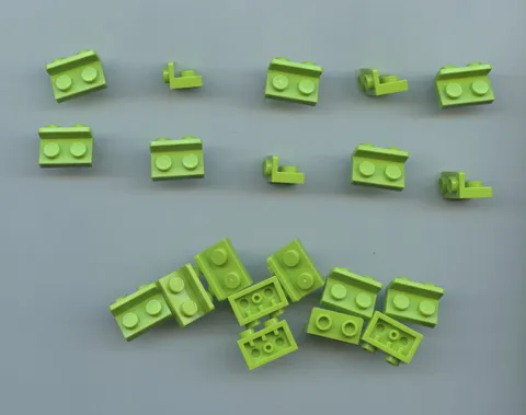 LEGO x20 Lime Bracket 1 x 2 - 1 x 2 Inverted 99780