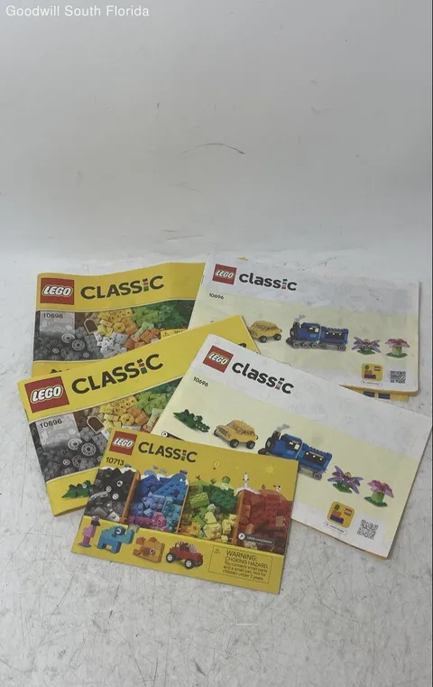 Lot Of 5 Pcs Assorted Lego Classic Mixed Variety Instruction Manuals For Age 3+
