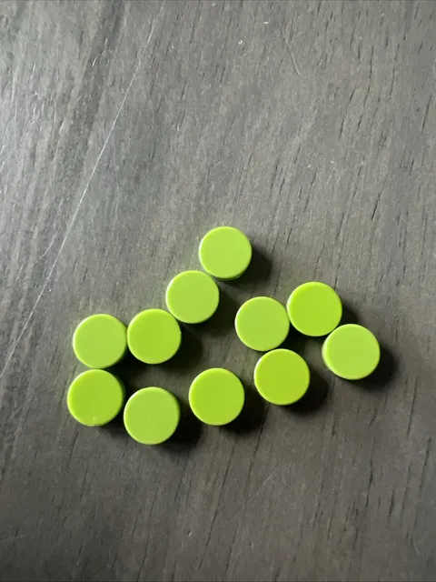 LEGO 98138 Lime Tile Round 1x1 Bulk 11 Pieces