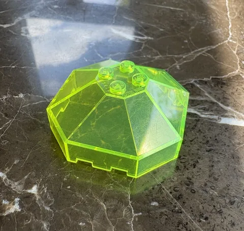 LEGO Trans Neon Green Windscreen 6x6x2 Octagonal Canopy No Hole Top 6887 # 2418a