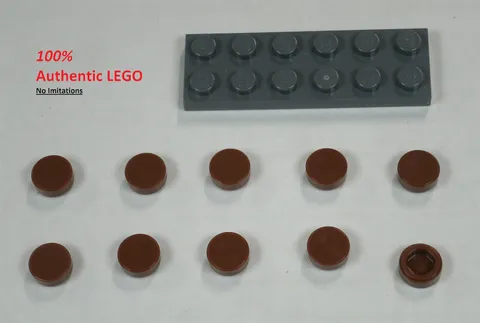 LEGO NEW 1x1 Reddish Brown Tile Round (10x) 6284586 Brick 98138