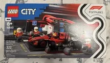 LEGO City F1 Pit Stop & Pit Crew with Ferrari Race Car Building Set 60443 New