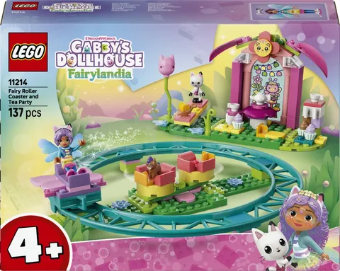 LEGO Gabby's Dollhouse Fairy Roller Coaster and Tea Party 11214 Building Toy Set