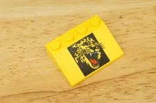 LEGO Character Blocks Yellow Slope Cheetah Jungle Cat Design 3297px5 1998