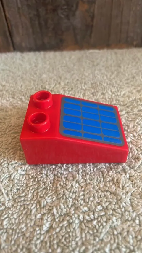 Lego Duplo 10994 Roof Brick Replacement Part Red/Blue Print x 1