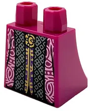 Lego New Magenta Lower Body Skirt Black and Dark Purple Panels Ornate Silver
