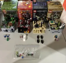 LEGO Minecraft Micro World Collection Set 21102, 21105, 21106, 21107 - Used