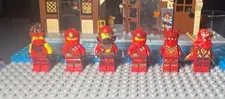 LEGO NINJAGO Red Ninja Minifigure Lot of 5 Plastic Characters Age 6+