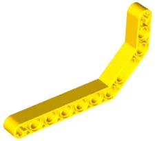 Lego Yellow TECHNIC Liftarm Modified Bent Thick 1 x 11.5 Double Part 32009 T1