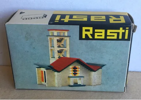 Rasti (Germany) Box No. 4 White Bricks (Lego Copy 1960s) RARE