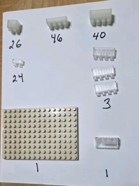 Vintage 140 Irridescent Lego Pieces Separated Into Bags Of Each Type Of Block. 