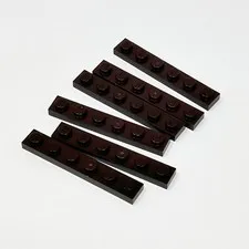 3666 LEGO Parts Plate 1x6 DARK BROWN (6)