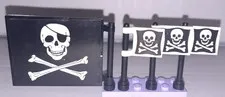 LEGO Pirates ~ Jolly Rogers/Skull & Crossbones Lot Of 4: 6x5 + (3x) 2x2