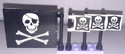 LEGO Pirates ~ Jolly Rogers/Skull & Crossbones Lot Of 4: 6x5 + (3x) 2x2