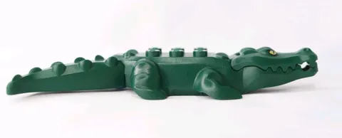 LEGO Alligator Crocodile Minifigure Animal 18904 Dark Green Tale & Jaw Move/Open