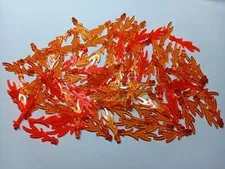 LEGO BULK LOT 92 TRANS ORANGE / NEON ORANGE WAVE ROUNDED FIRE FLAMES #6126