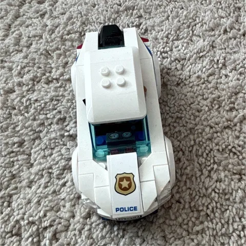 LEGO City Police Car Vehicle Build White Blue Black Printed Details