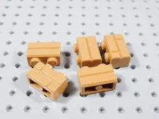 LEGO Lot of 5 Medium Nougat 1x2 Bricks w/ Masonry Profile BA