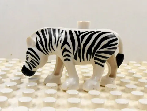 Lego Duplo Figure Zebra white/black w/ white top mane