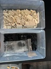 One and 1/2 LBS of Assorted White & Black LEGO Pieces